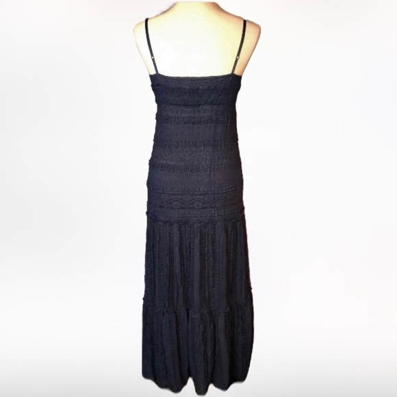 Eliza J Lace Bohemian Blue Maxi Dress Size 2 - Picture 5 of 14